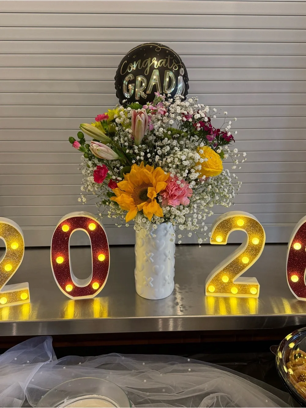 Glitter 2020 Number Marquee Signs – Gold & Burgundy